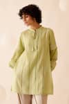 Buy_Bunka_Green 100% Cotton Voile Embroidery Floret Cecile Floral And Lace Tunic  _at_Aza_Fashions
