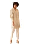 Buy_Bunka_Ivory Cotton Solid Slava Draped Salwar  _Online_at_Aza_Fashions