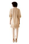 Buy_Bunka_Ivory 100% Cotton Embellished Floral Lace Ruffle Slava Tunic  