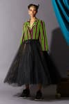 Shop_Quod_Black 80% Nylon 20% Silk Printed Cereal Girl Layered Midi Skirt _Online_at_Aza_Fashions