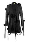 Shop_Quod_Black 65% Polyester 35% Viscose Embellished Applique Long Jacket _Online_at_Aza_Fashions