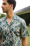 Buy_Philocaly_Green Linen Printed Foliage Herbert Shirt 