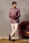 Buy_Philocaly_Purple Suiting Plain Josh Bandhgala _at_Aza_Fashions