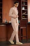 Philocaly_Pink Linen Silk Blend Plain Grisaille Blazer _Online_at_Aza_Fashions