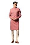 Buy_Philocaly_Pink Silk Blend Embroidery Abstract Saanjh Yoke Kurta _Online_at_Aza_Fashions