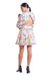 Shop_Zosia_Pink Luxury Satin Georgette Printed Floral V Neck Elva Dress 