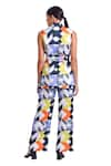 Shop_Zosia_Multi Color Linen Satin Printed Geometric Selento Blazer And Pant Set 