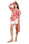 Buy_The Right Cut_Red Linen Silk Printed Floral Lapel Collar Abstract Blossom Shirt _Online_at_Aza_Fashions