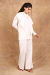 Buy_The Right Cut_White Organic Cotton Solid Boot-cut Pant _at_Aza_Fashions