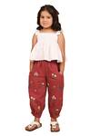 Buy_The Right Cut_White Organic Cotton Placement Embroidery Floral Ms Paints A Lot Top With Pant 