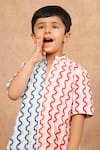 The Right Cut_Multi Color Pure Cotton Print Wave Shirt _at_Aza_Fashions