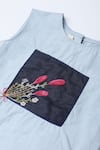 Buy_The Right Cut_Blue Organic Cotton Embroidery Summer Daisy Top With Shorts _Online_at_Aza_Fashions