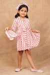 The Right Cut_Pink Pure Cotton Print Wave Whispering Dress_at_Aza_Fashions