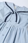 Buy_The Right Cut_Blue Organic Cotton Placement Embroidery Lace Frozen Sailor Dress _Online_at_Aza_Fashions