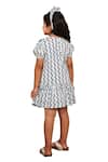 Shop_The Right Cut_Blue Pure Cotton Print Swirl Ocean Breeze Bow Dress_Online_at_Aza_Fashions