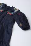 Buy_The Right Cut_Black 100% Linen Embroidered Floral Short Dress _Online_at_Aza_Fashions