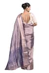 Shop_Zal From Benaras_Purple Tissue Banarasi Handloom Saree With Unstitched Blouse Piece 