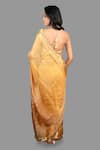 Shop_Zal From Benaras_Gold Pure Tissue Silk Hand Handloom Saree With Unstitched Blouse Piece _at_Aza_Fashions