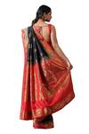 Buy_Zal From Benaras_Black Silk Embroidery Pure Mandala Pattern Saree With Unstitched Blouse Piece