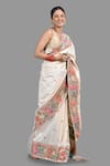 Buy_Zal From Benaras_Cream Pure Silk Woven Zari Paithani Saree With Unstitched Blouse Piece 