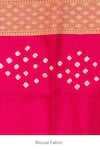 Zal From Benaras_Pink Pure Silk Bandhej Hand Work Handloom Saree With Unstitched Blouse Piece _Online_at_Aza_Fashions