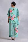 Shop_Radhika Jindal_Green Cotton Silk Embroidered Lace Round Floral Pattern Kurta Pant Set _at_Aza_Fashions