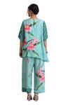 Buy_Radhika Jindal_Green Cotton Silk Embroidered Lace Round Floral Pattern Kurta Pant Set _Online_at_Aza_Fashions