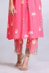 Shop_Radhika Jindal_Pink Cotton Silk Embroidered Lace Floral Pattern Edged Kurta Pant Set  _Online_at_Aza_Fashions