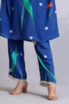 Buy_Radhika Jindal_Blue Cotton Silk Embroidered Lace V Neck Anti-fit Kurta Pant Set _Online_at_Aza_Fashions