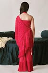 Shop_LITTLEENS_Red Vortex Embroidery Sequin Nagma Sharara Set With Shrug _at_Aza_Fashions