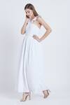 Buy_Bohobi_White Cotton Printed Polka Dot V-neck Go Graceful Dress _Online_at_Aza_Fashions