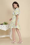 Shop_Bohobi_Yellow Cotton Printed Floral V-neck Sunshine Frill Dress _Online_at_Aza_Fashions