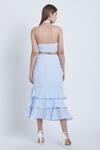 Shop_Bohobi_Blue Cotton Printed Stripe Square Swing With Me Crop Top And Skirt Set _at_Aza_Fashions