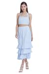 Buy_Bohobi_Blue Cotton Printed Stripe Square Swing With Me Crop Top And Skirt Set _Online_at_Aza_Fashions