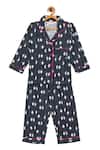 Buy_Bohobi_Grey Flannel Printed Penguin Playful Night Suit Pyjama Set _at_Aza_Fashions