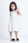 Buy_Bohobi_White Cotton Printed Polka Dot Dreamer Dress _at_Aza_Fashions