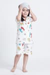 Shop_Bohobi_White Cotton Printed Transformers Night Suit Shorts Set _Online_at_Aza_Fashions