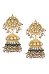 Buy_MAISARA JEWELRY_Gold Plated Kundan Embellished Cutwork Jhumkas _at_Aza_Fashions