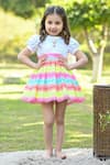 Buy_The Pony & Peony Co._Multi Color Cotton Lycra Print Rainbow Striped Dress  _Online_at_Aza_Fashions