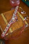 Shop_Isha Gupta Tayal_Red Jewel Stones Mangal Embroidered Belt _at_Aza_Fashions