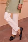 Buy_Isha Gupta Tayal_Green Kurta Pure Chanderi Silk Embroidered Dori And Pant Set _Online_at_Aza_Fashions