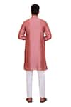 Buy_Isha Gupta Tayal_Pink Kurta Pure Chanderi Silk Embroidered Thread And Pant Set  