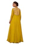 Buy_Isha Gupta Tayal_Yellow Top Satin Embroidered Tilla V Neck Mastani Cape Sharara Set 