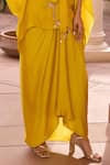 Buy_Isha Gupta Tayal_Yellow Top Satin Organza Embroidered Tilla Aashna Kimono Skirt Set _Online_at_Aza_Fashions