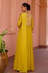 Shop_Isha Gupta Tayal_Yellow Saree And Top Satin Embroidered Tilla Qurbat Pre-draped Set With Cape _at_Aza_Fashions