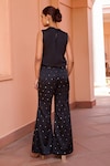 Shop_Isha Gupta Tayal_Black Satin Embroidery Tilla Cowl Neck Jugni Top And Pant Set _at_Aza_Fashions