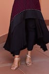 Isha Gupta Tayal_Black Kurta Organza Embroidery Kavya Pattern And Flared Pant Set _at_Aza_Fashions