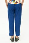 Shop_Rias Jaipur_Blue 100% Organic Cotton Solid Straight Pant _at_Aza_Fashions