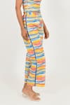 Rias Jaipur_Multi Color 100% Organic Cotton Hand Block Printed Striped Pant _Online_at_Aza_Fashions