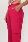 Shop_Rias Jaipur_Magenta 100% Organic Cotton Solid Plain Straight Pant _Online_at_Aza_Fashions